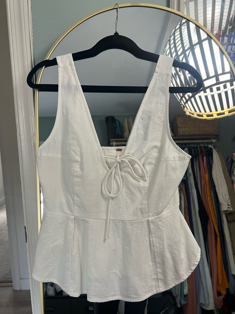 Free people white peplum top